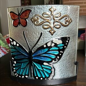 Decorative Glass Panel with Butterfly Design